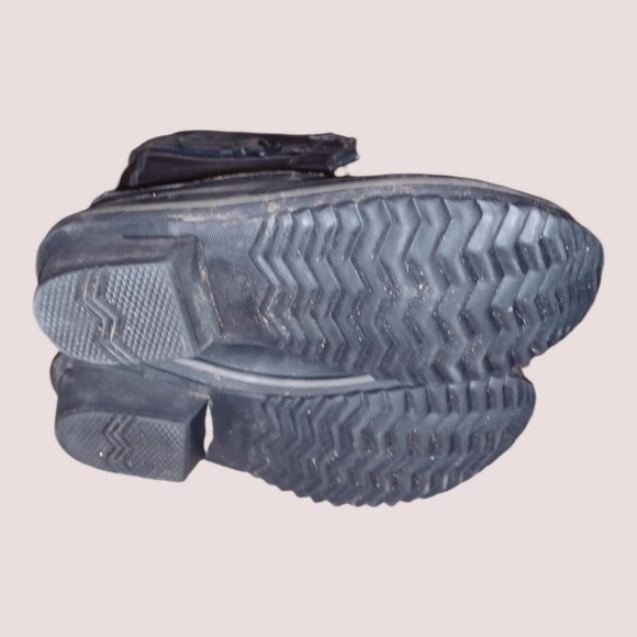 Sorel Winter Fancy Tall Women's SZ 8 Black Leather Boots NL2136-010 Zip Front - Picture 7 of 9